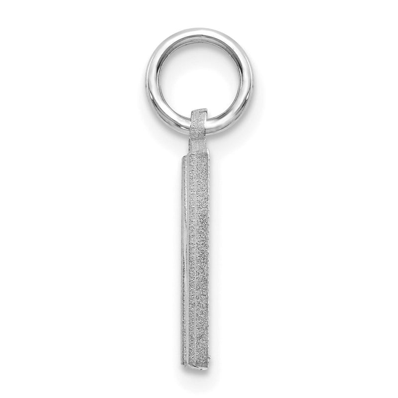 14K White Gold 14Kw Satin Diamond-Cut Letter N Initial Charm