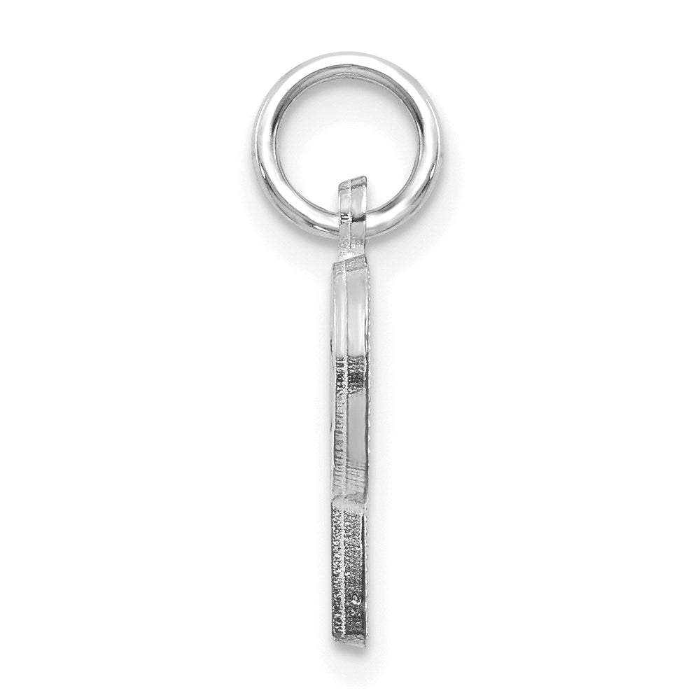 14K White Gold 14Kw Satin Diamond-Cut Letter P Initial Charm
