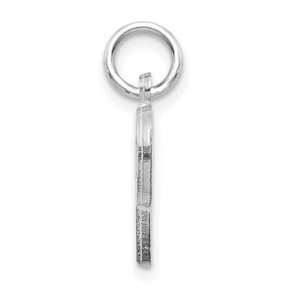 14K White Gold 14Kw Satin Diamond-Cut Letter P Initial Charm