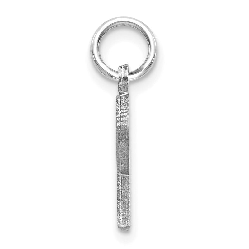 14K White Gold 14Kw Satin Diamond-Cut Letter R Initial Charm