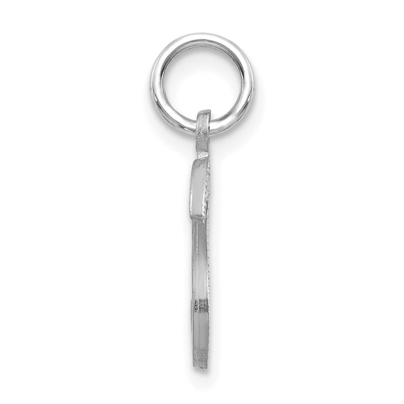 14K White Gold 14Kw Satin Diamond-Cut Letter S Initial Charm