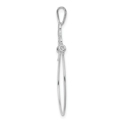 14K White Gold Polished Filigree Heart Charm Holder