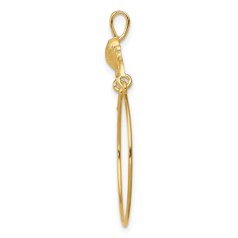 14K Yellow Gold Polished Heart Charm Holder