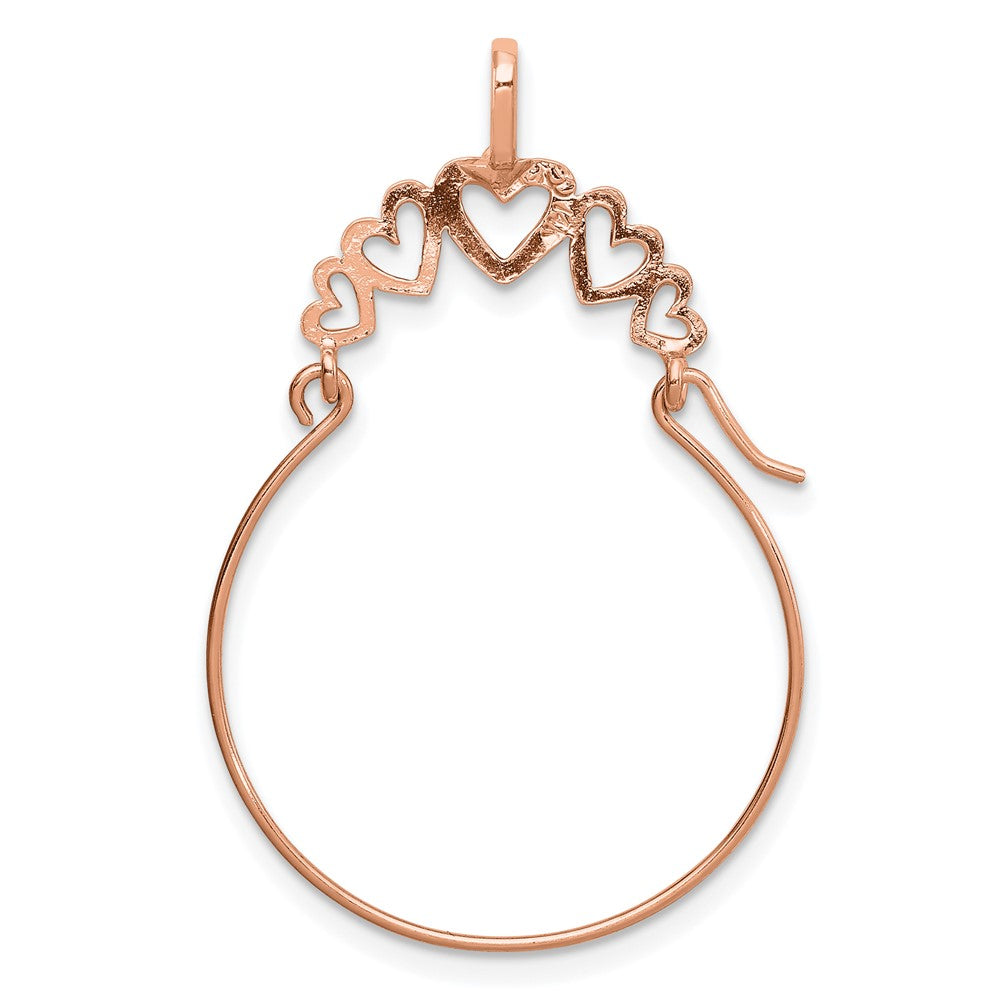 14K Rose Gold Polished 5-Heart Charm Holder
