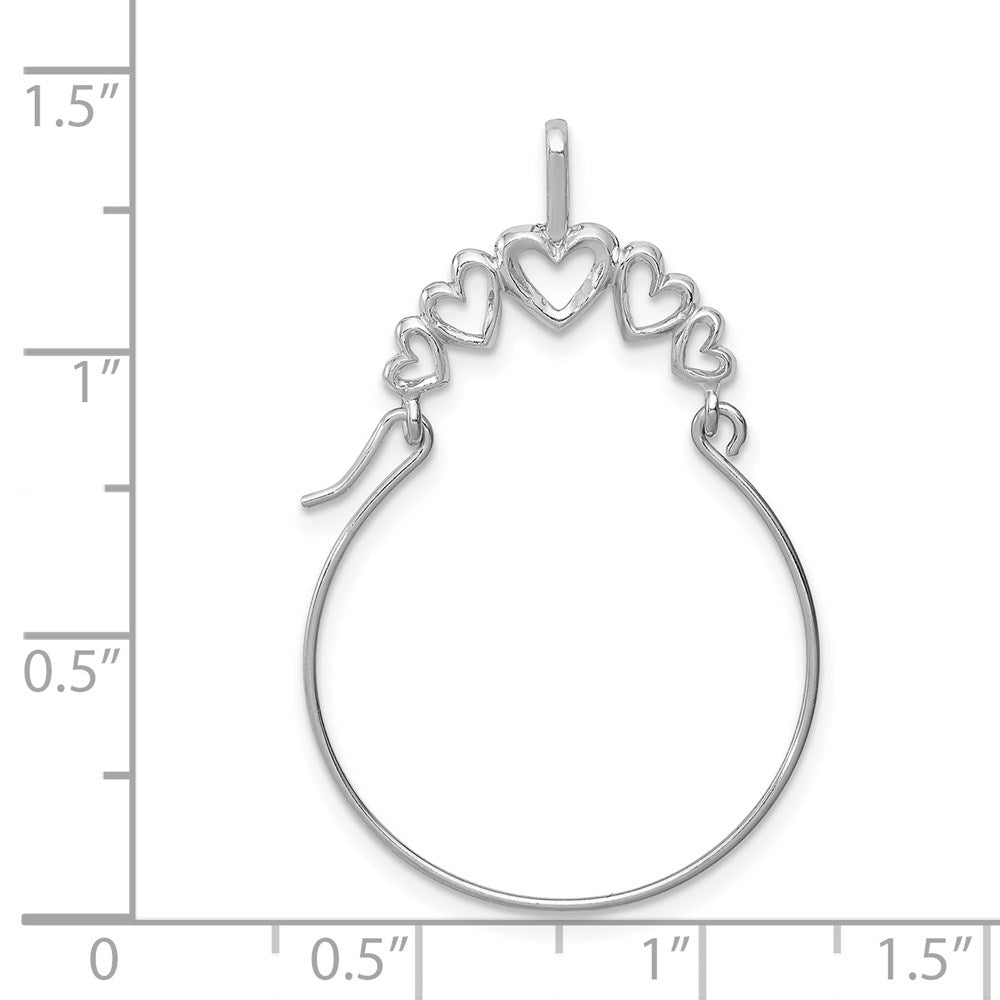 14K White Gold Polished 5-Heart Charm Holder