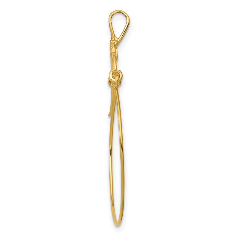 14K Yellow Gold Polished Butterflies Charm Holder