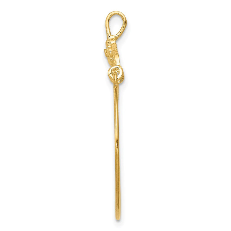 14K Yellow Gold Polished Floral Charm Holder