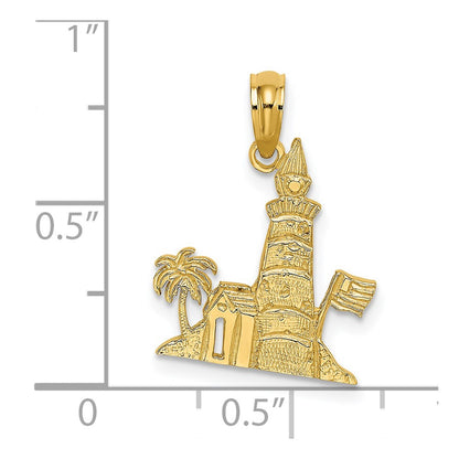 14K Yellow Gold Lighthouse Charm
