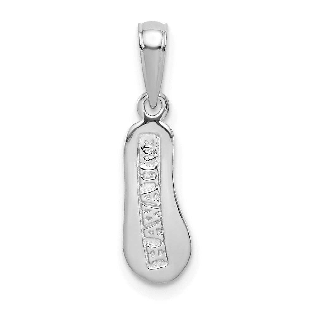 14K White Gold 3D Hawaii Flip-Flop Pendant