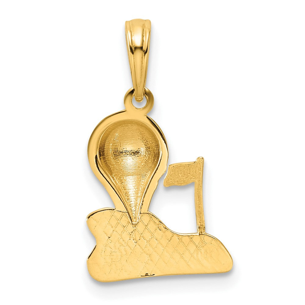 14K Yellow Gold Solid Polished Golfing Charm