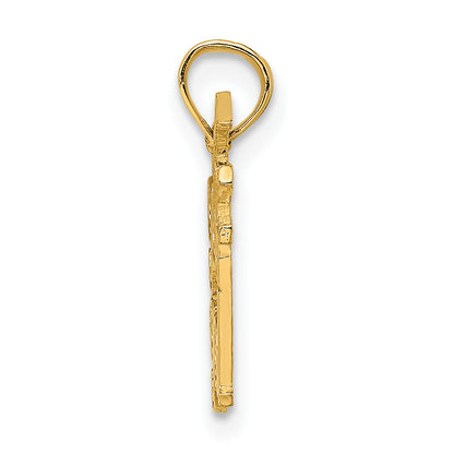 14K Yellow Gold Solid Polished Golf Gal Charm
