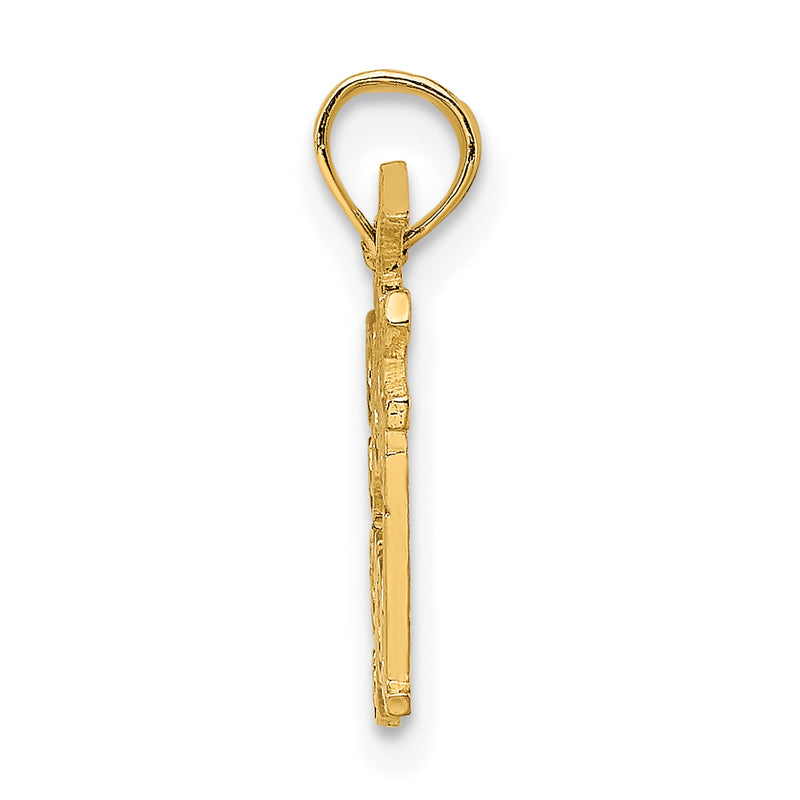 14K Yellow Gold Solid Polished Golf Gal Charm