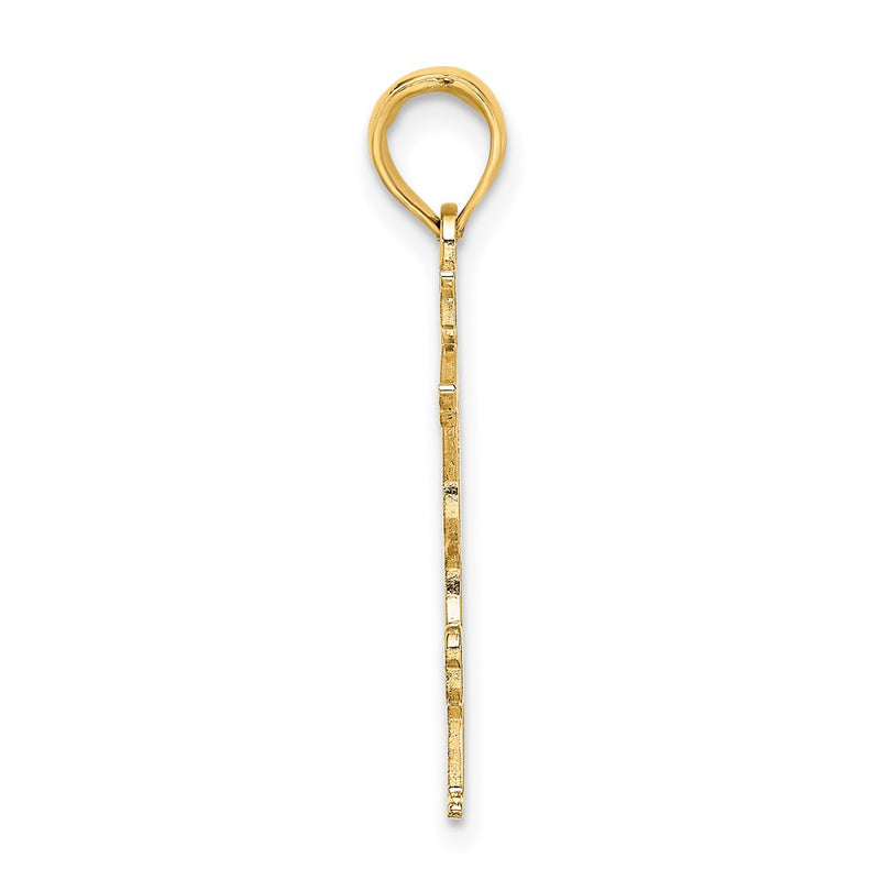 14K Yellow Gold Solid Polished Gymnast Charm