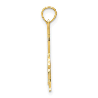 14K Yellow Gold Solid Polished Gymnast Pendant
