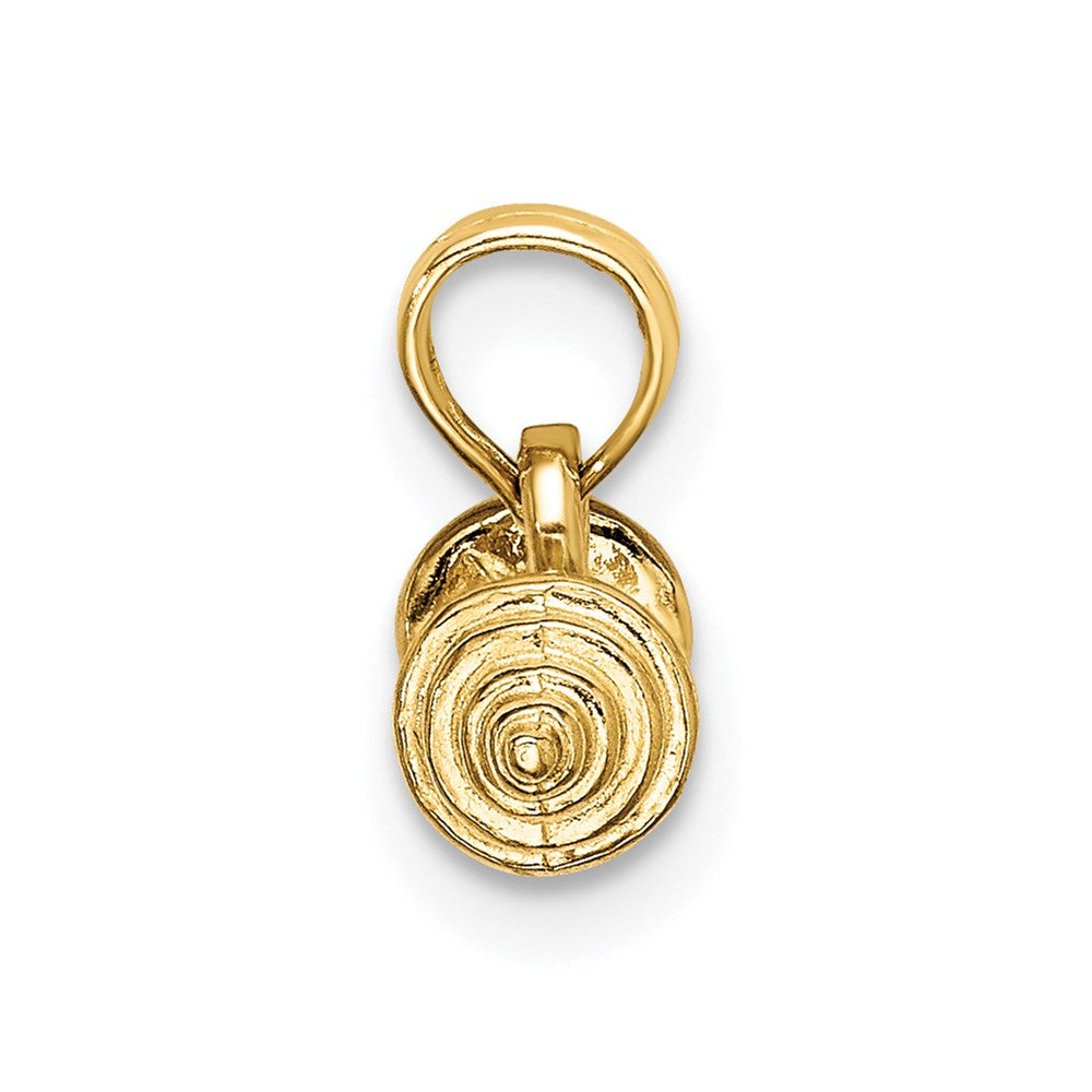 14K Yellow Gold Solid Polished 3-D Dumbbell Charm