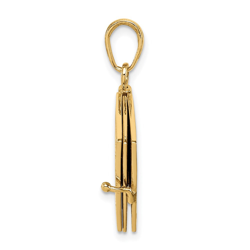 14K Yellow Gold 3D Ten Commandments Bible Pendant