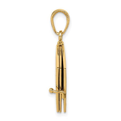 14K Yellow Gold 3D Ten Commandments Bible Pendant