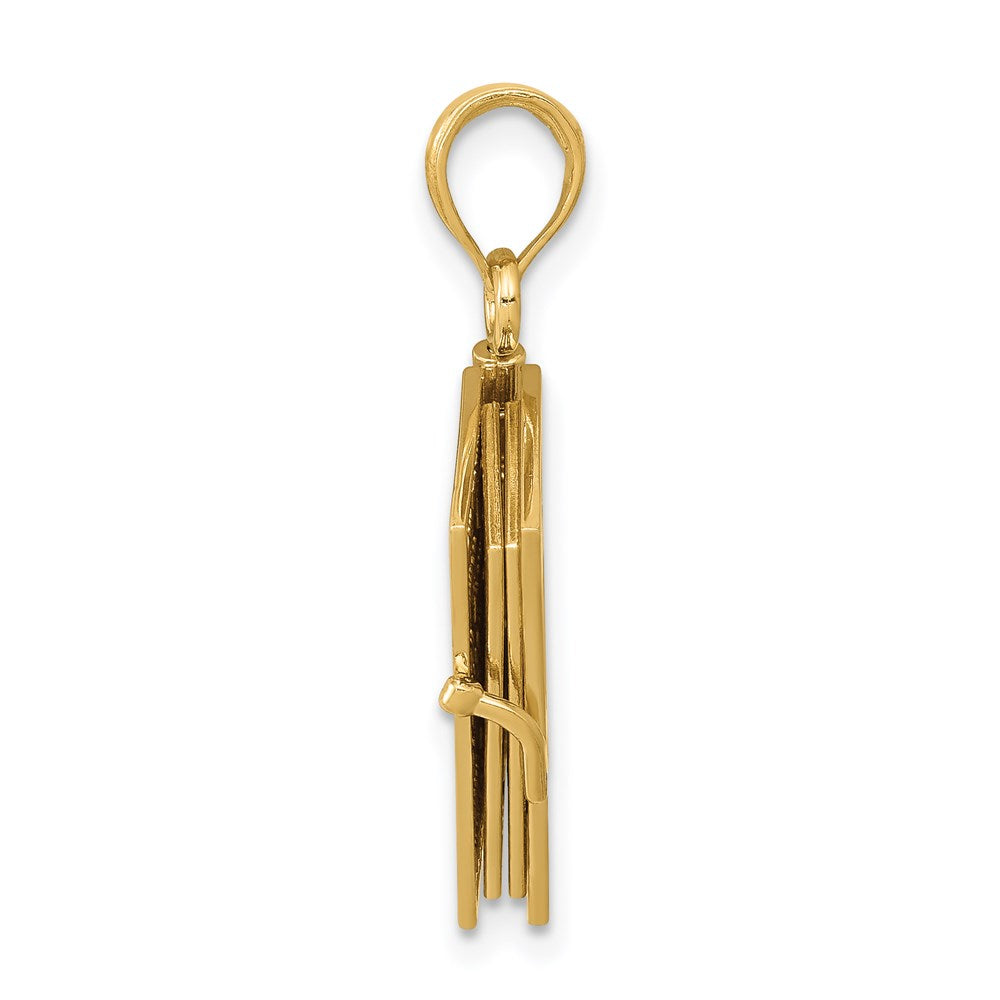 14K Yellow Gold 3D Lords Prayer Bible Pendant