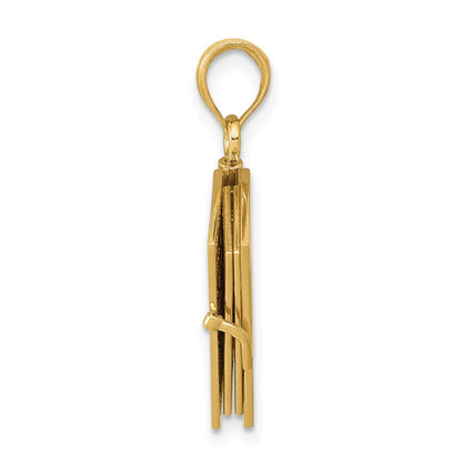 14K Yellow Gold 3D Lords Prayer Bible Pendant
