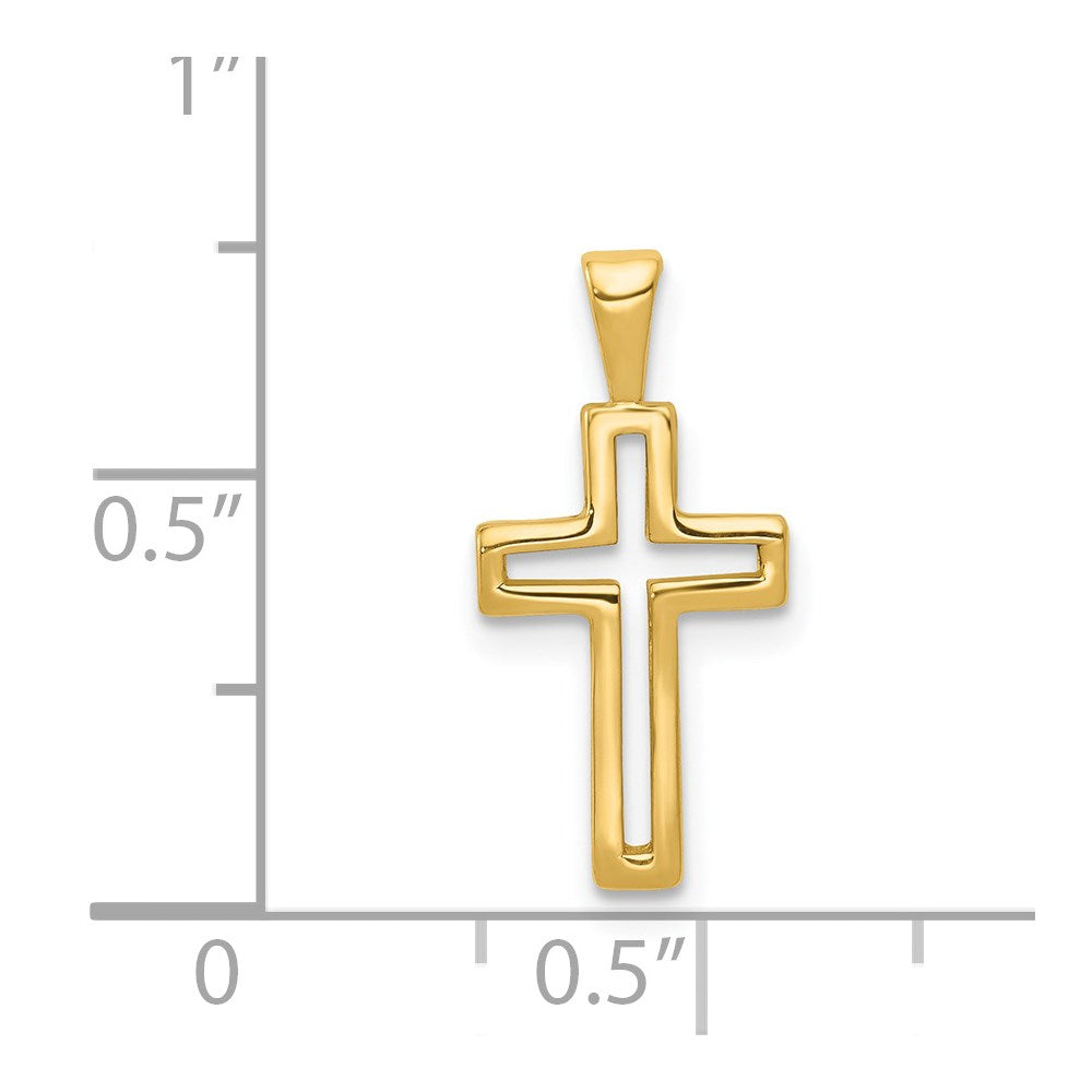 14K Yellow Gold Cross Charm