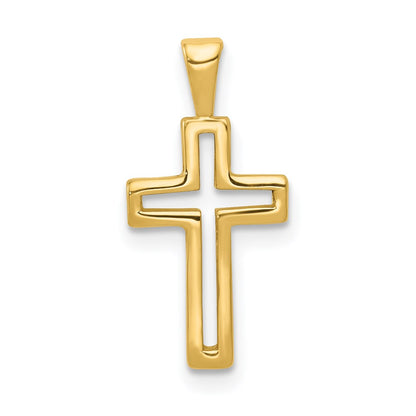 14K Yellow Gold Cross Charm