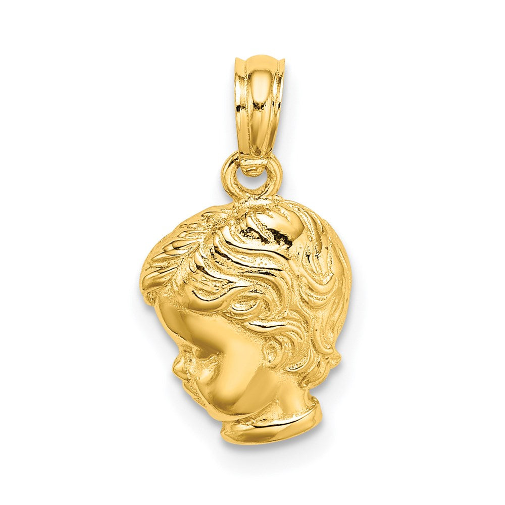 14K Yellow Gold Boy Head Charm