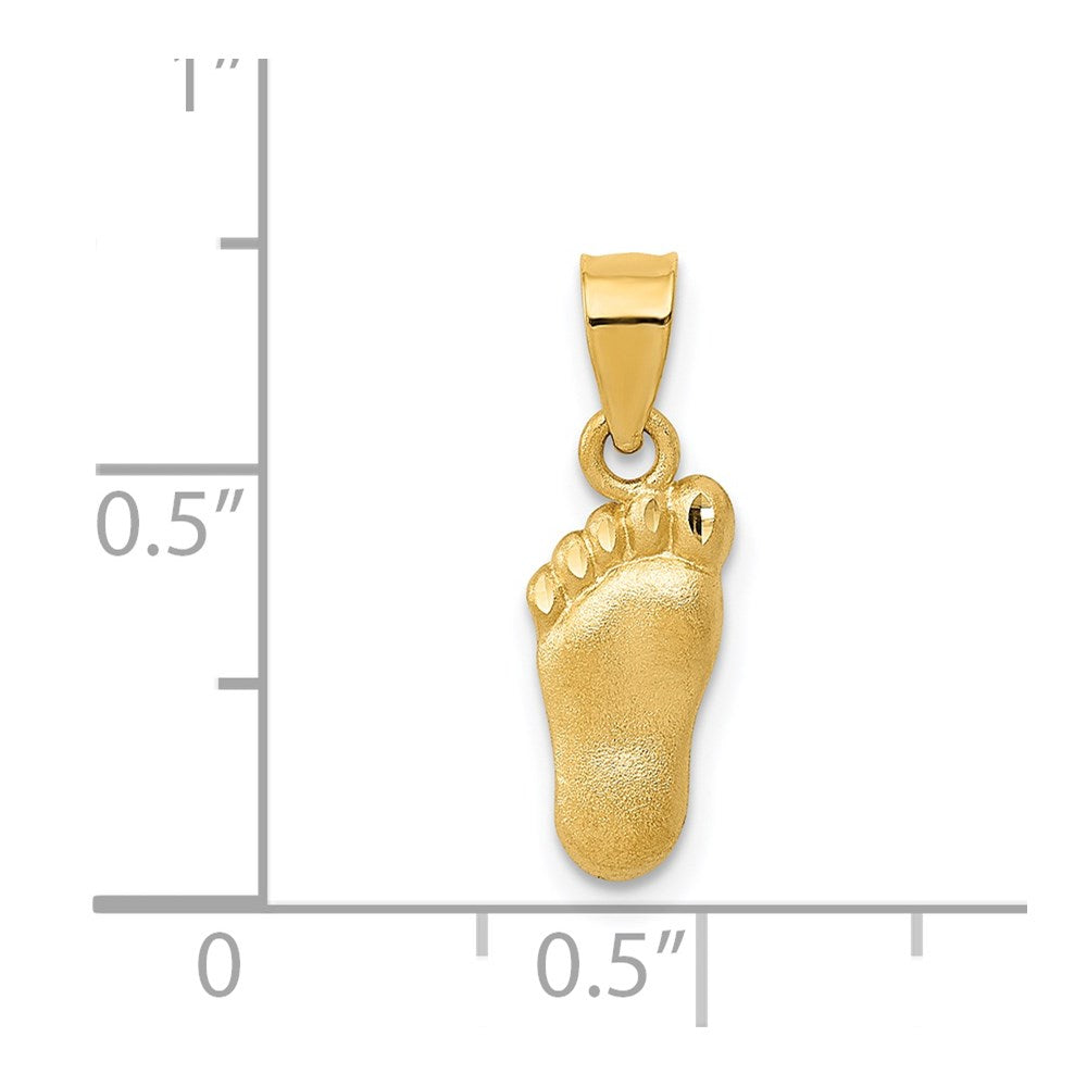 14K Yellow Gold Diamond-Cut Foot Charm