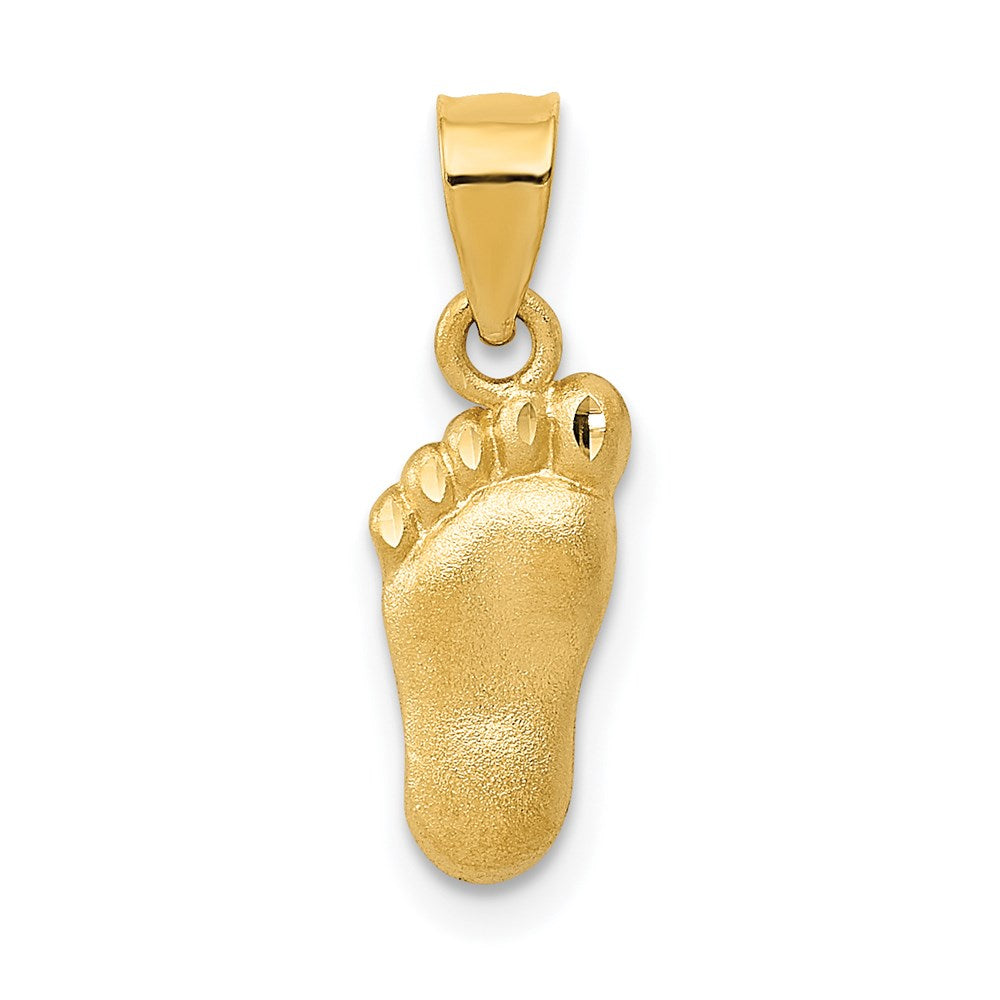 14K Yellow Gold Diamond-Cut Foot Charm