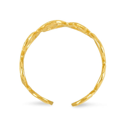 14K Yellow Gold Scroll Toe Ring