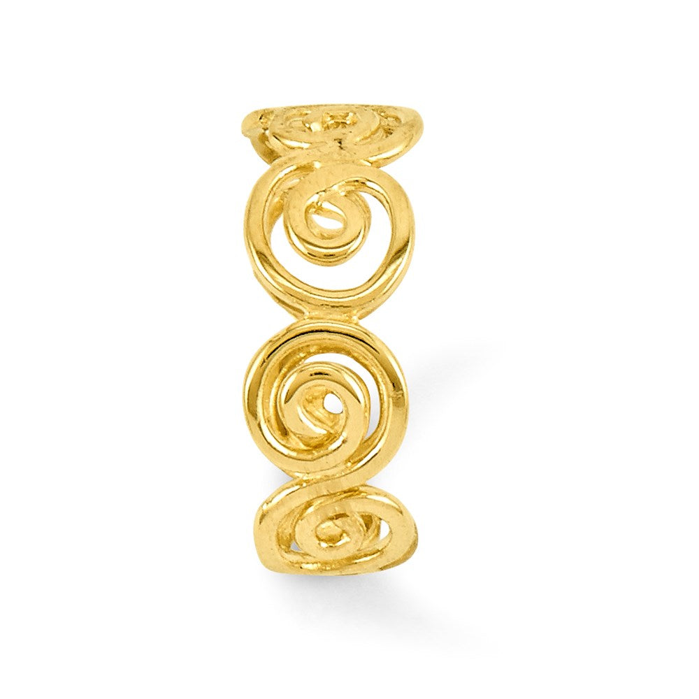 14K Yellow Gold Scroll Toe Ring