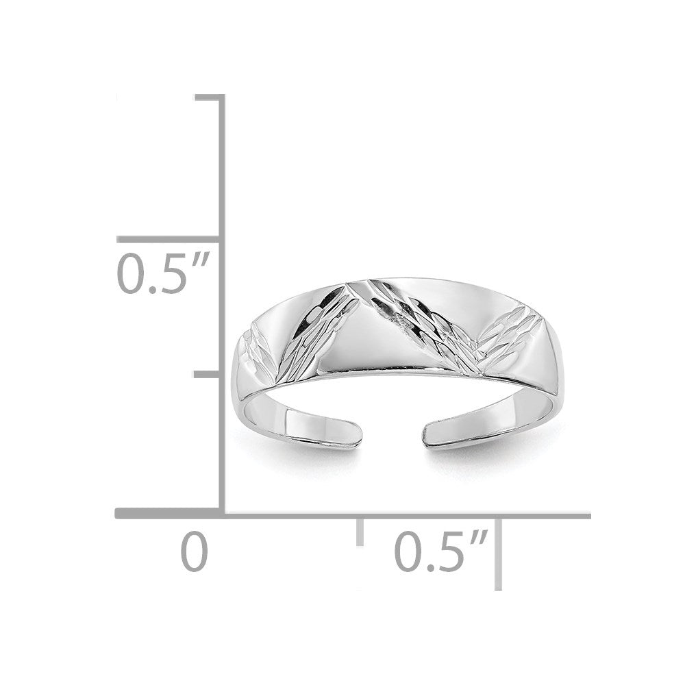 14K White Gold Fancy Toe Ring