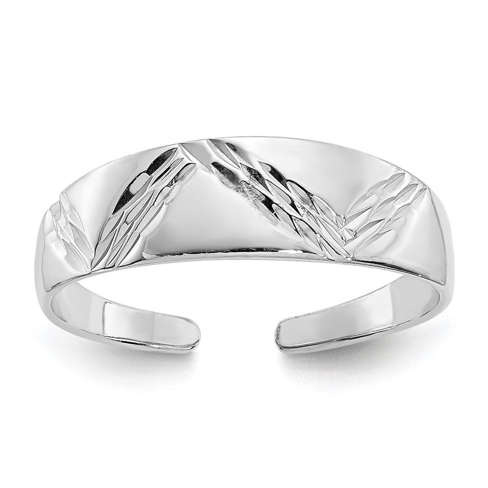 14K White Gold Fancy Toe Ring