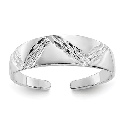 14K White Gold Fancy Toe Ring