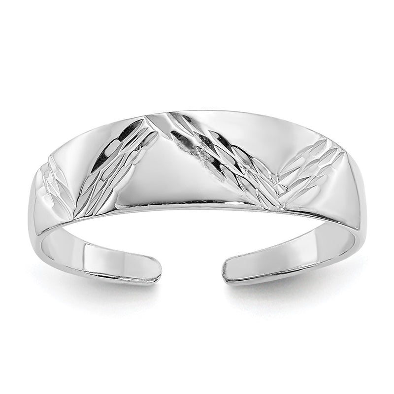 14K White Gold Fancy Toe Ring