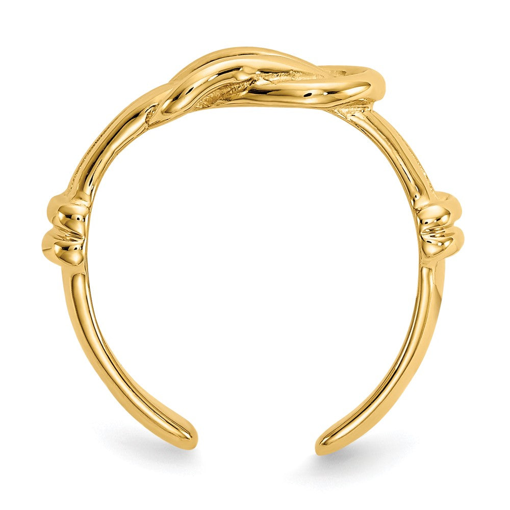 14K Yellow Gold Love Knot Toe Ring