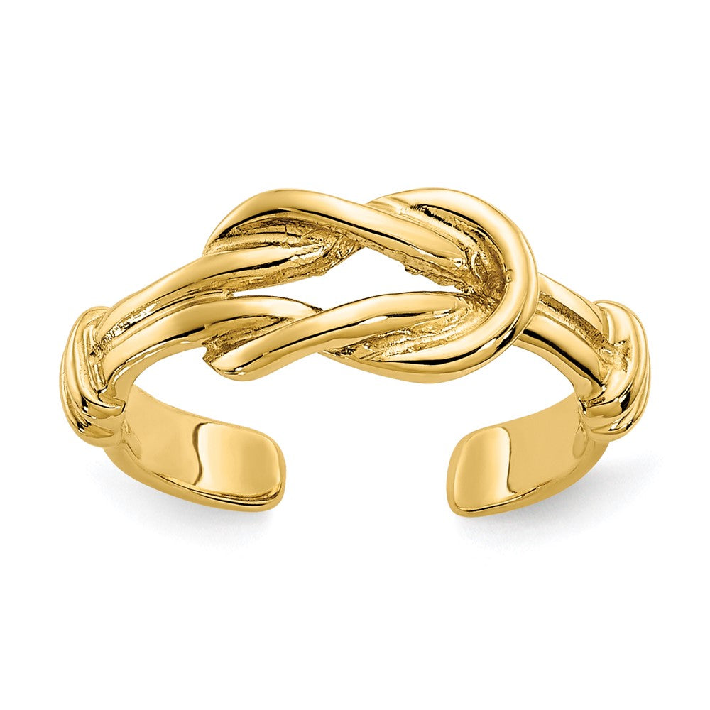 14K Yellow Gold Love Knot Toe Ring