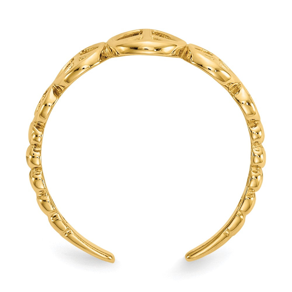 14K Yellow Gold Peace Sign Toe Ring
