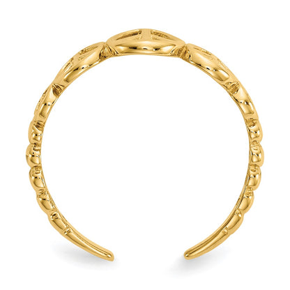 14K Yellow Gold Peace Sign Toe Ring