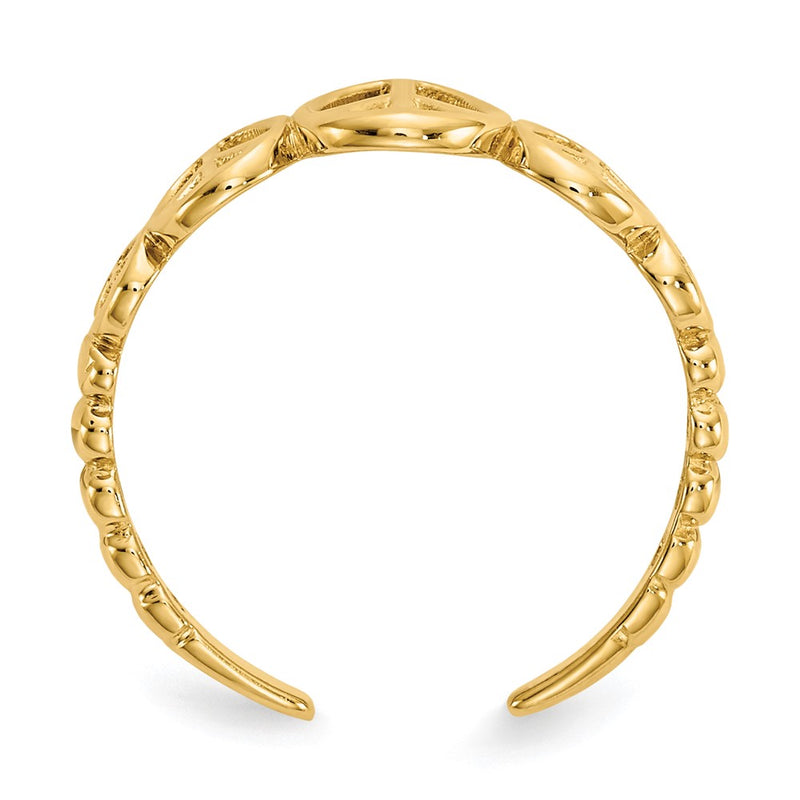 14K Yellow Gold Peace Sign Toe Ring