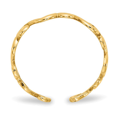 14K Yellow Gold Swirl Toe Ring