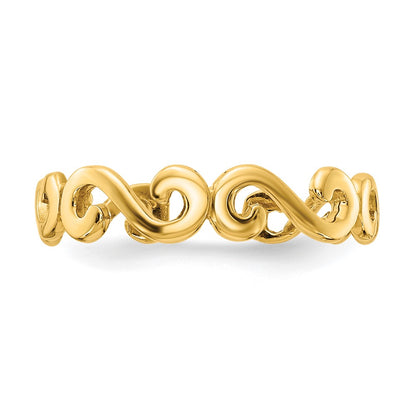 14K Yellow Gold Swirl Toe Ring