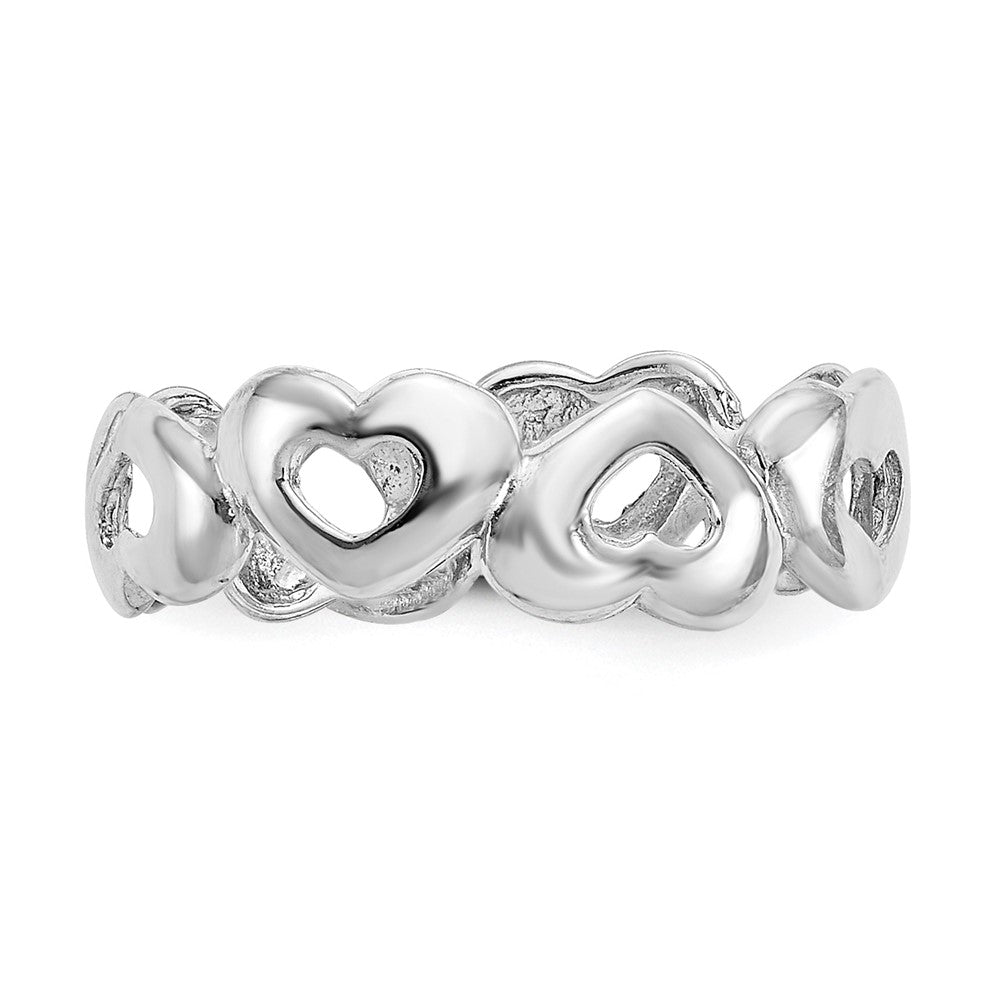 14K White Gold Heart Toe Ring