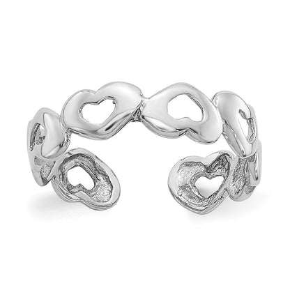 14K White Gold Heart Toe Ring
