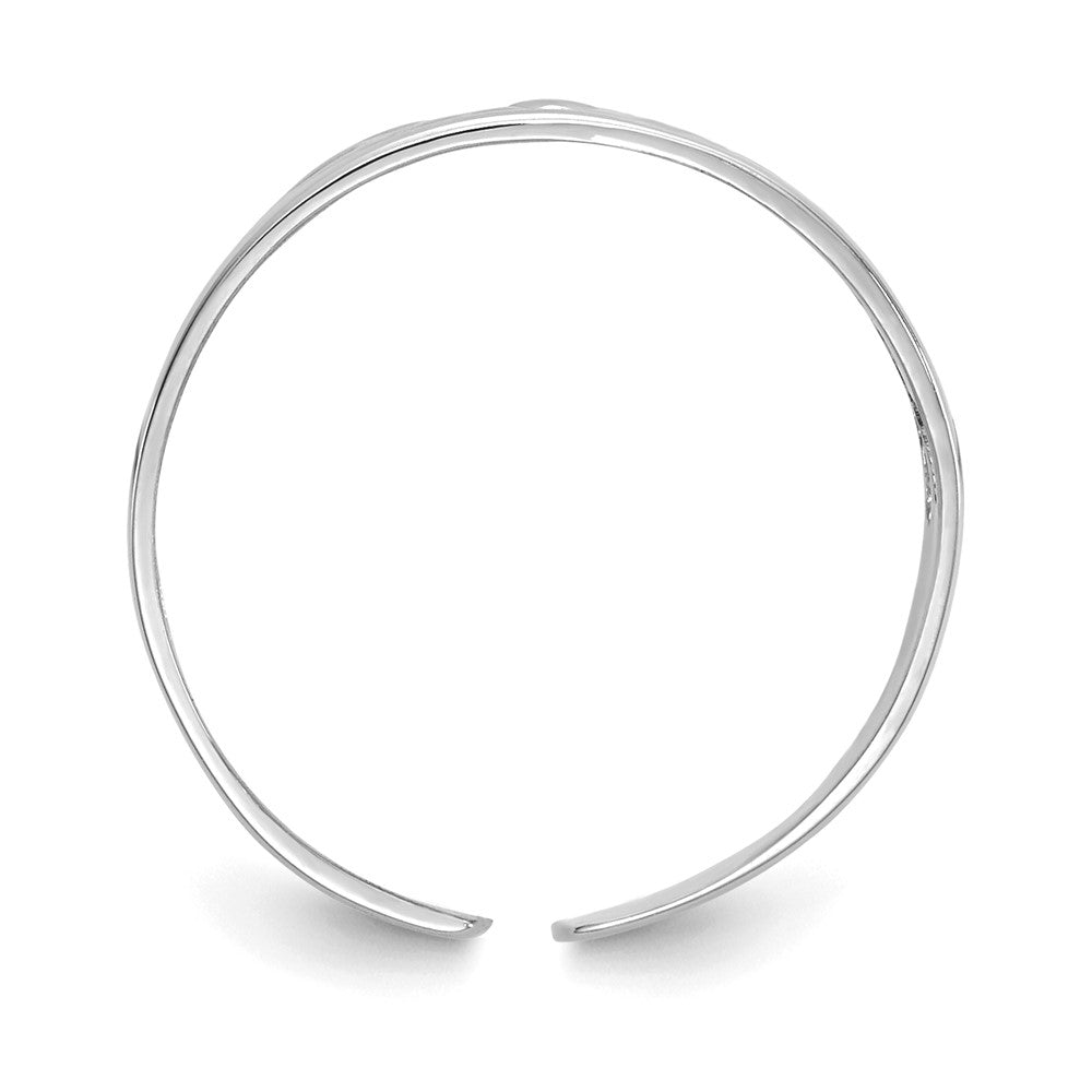 14K White Gold Floral Toe Ring