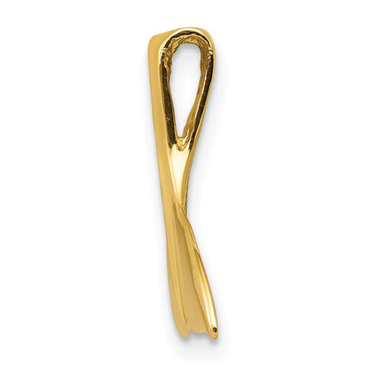 14K Yellow Gold 3-D Polished Whale Tail Slide