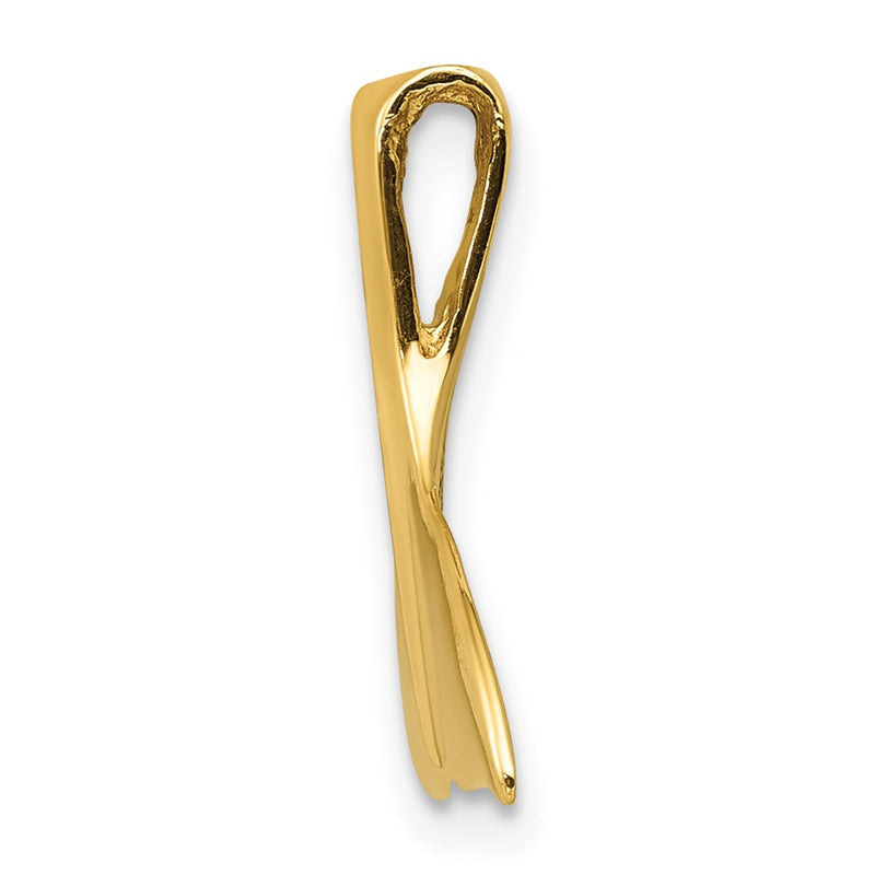 14K Yellow Gold 3-D Polished Whale Tail Slide