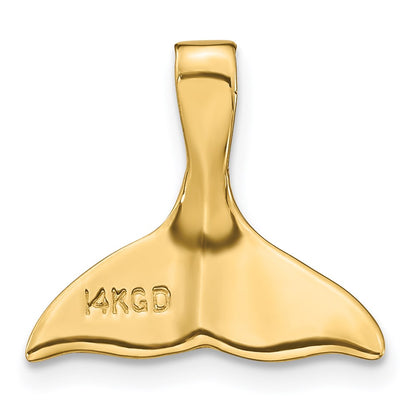 14K Yellow Gold 3-D Polished Whale Tail Slide