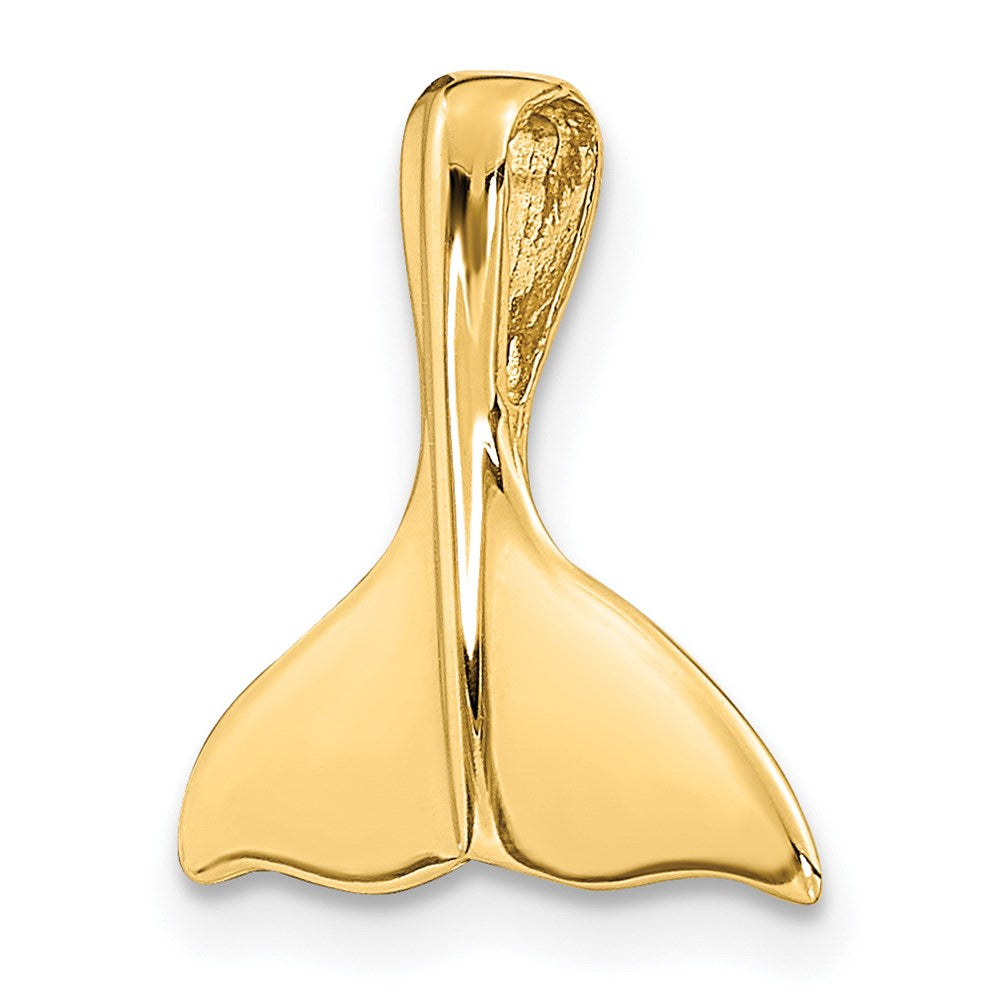 14K Yellow Gold 3-D Polished Whale Tail Slide