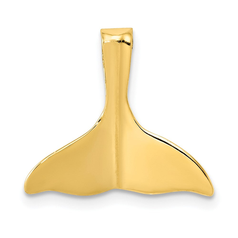 14K Yellow Gold 3-D Polished Whale Tail Slide