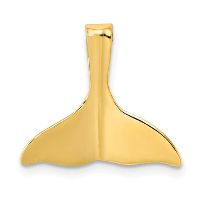 14K Yellow Gold 3-D Polished Whale Tail Slide